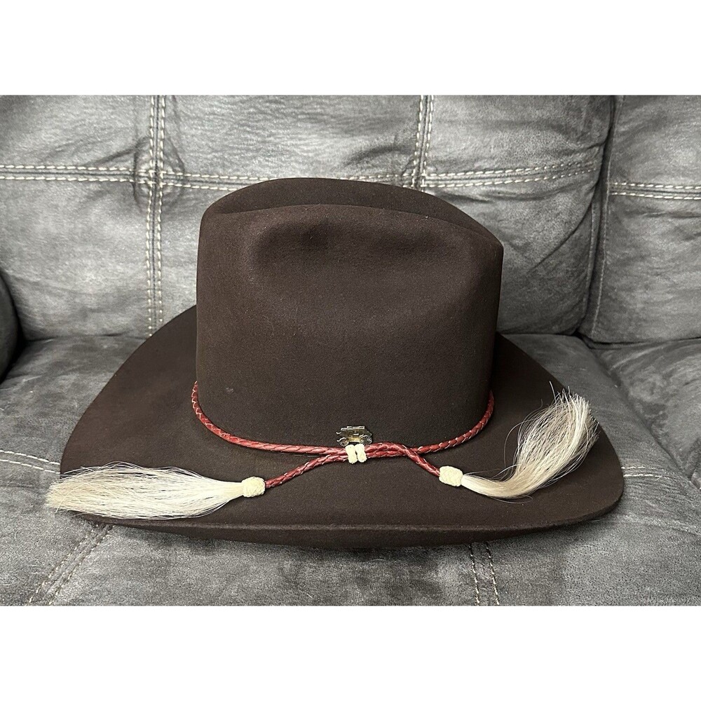 VTG Resistol High N Dry Stagecoach Felt Cowboy Hat 7 1/8 LO 4” Brim Brown W/Box
